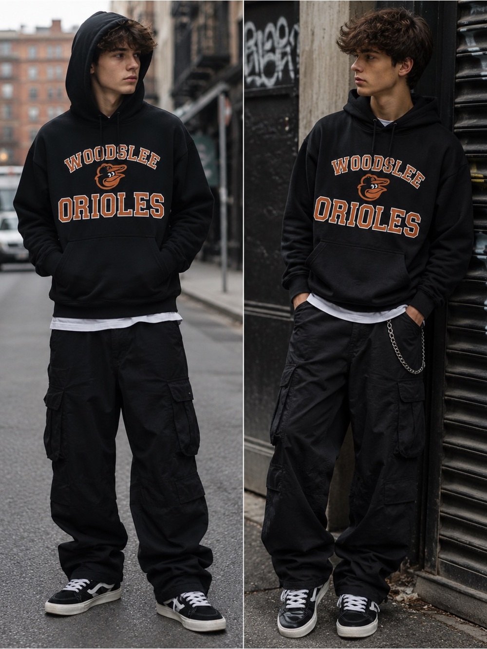Men Woodslee Orioles black hoodie size S